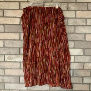 Cato Multicolor Pleated Maxi Skirt - Red, Brown, Yellow